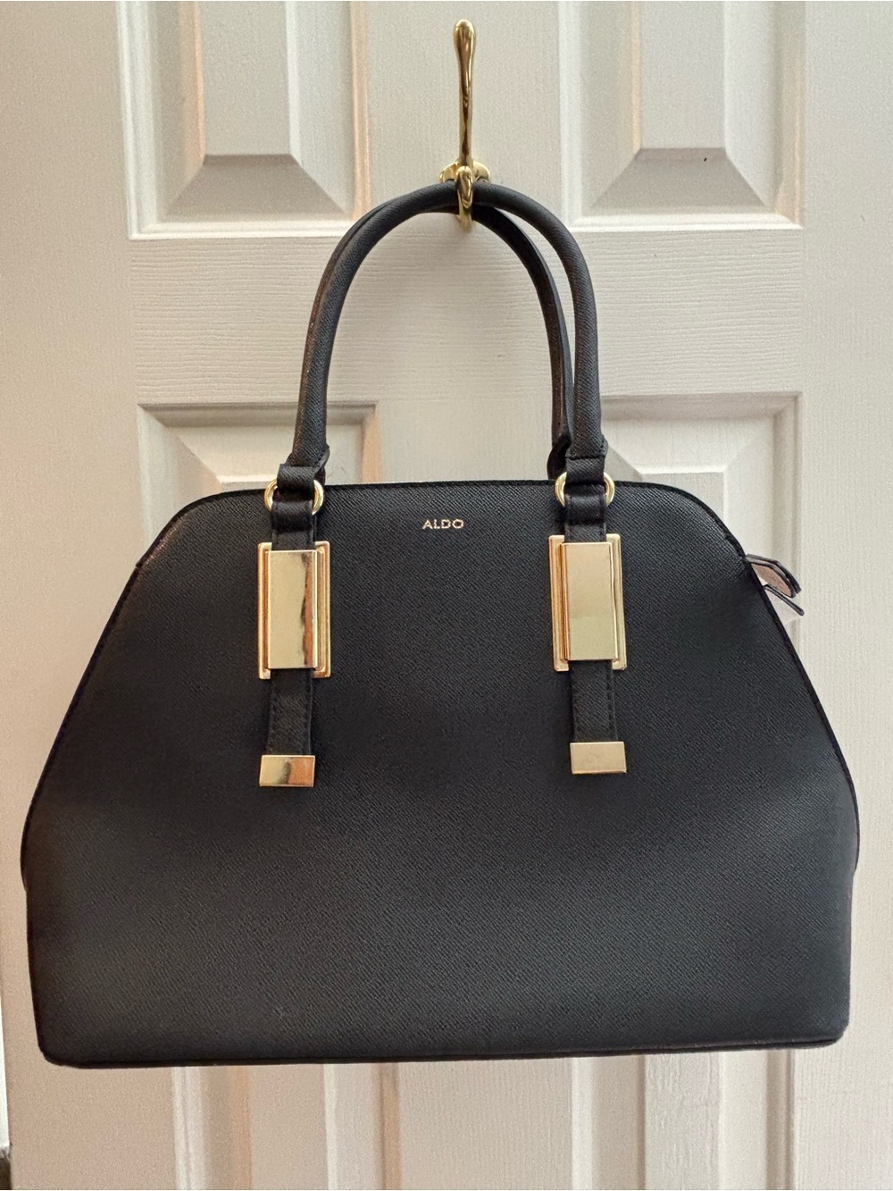 ALDO Black Satchel with Gold-Tone Hardware